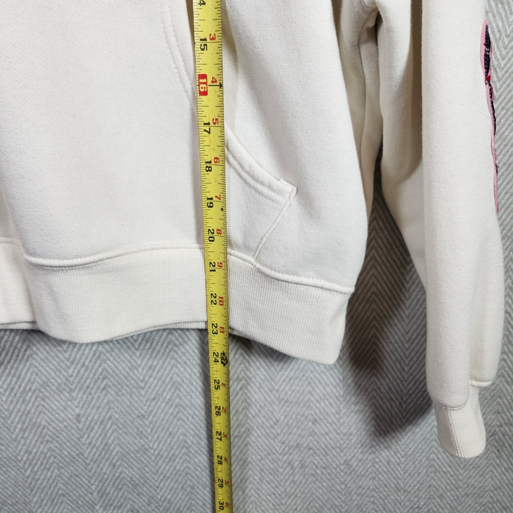 Vinyl Icons Cream Womens S Half Zip Sweatshirt With Decrotive Patches - Picture 8 of 12